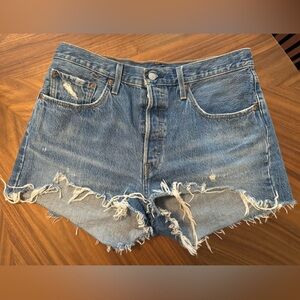 Levis 501 button fly denim shorts
